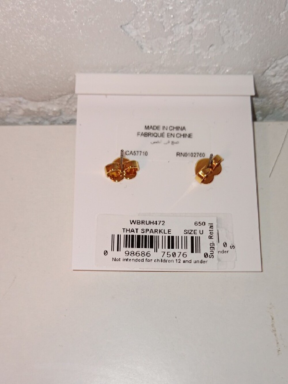 kate spade rose gold and pink crystal stud earrings - Picture 2 of 3